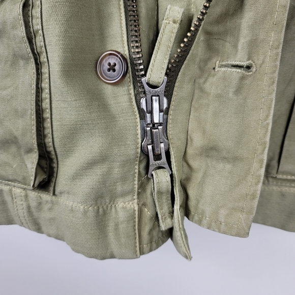 J Crew Jacket Military Green Quilt Sleeves size small - Picture 9 of 13